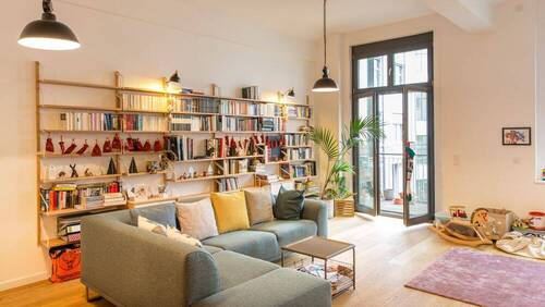 Wohnzimmer-6.jpg - HOMESK - Exklusive Loft-Wohnung im sanierten Altbau nahe Südstern