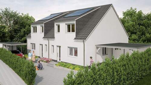 Hausansicht (Visualisierung) - Startklar für Ihr Eigenheim: Neubau einer lichtdurchfluteten Doppelhaushälfte