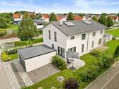 Luftaufnahme Südwest - 5 Zimmer Doppelhaushälfte zum Kaufen in Wettstetten
