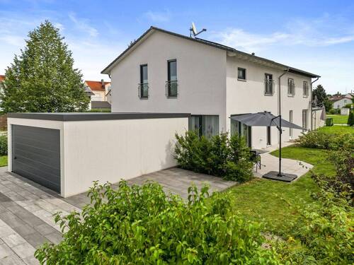 Außenansicht Südwest - 5 Zimmer Doppelhaushälfte in Wettstetten