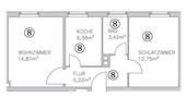 Grundriss 2-Zimmer-Wohnung im 2.OG - 