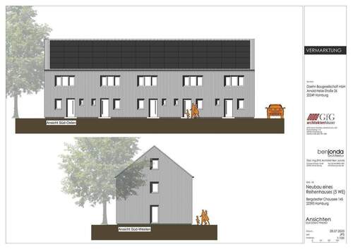 Ansicht Süd - 4 Zimmer Reihenendhaus in Hamburg