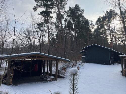 Rückseite mit Carport - 2 Zimmer Bungalow in Bad Schmiedeberg