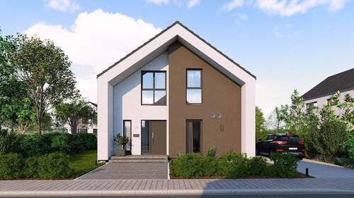 Ansicht Eingang Satteldach - 4 Zimmer Einfamilienhaus in Baumholder