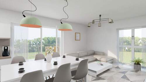 Visualisierung Wohnen - Stilvolle 4,5-Zi.-OG-Wohnung in Ergenzingen - hell, modern, mit Balkon & VVS-Bahnhof in 5 Gehmin.