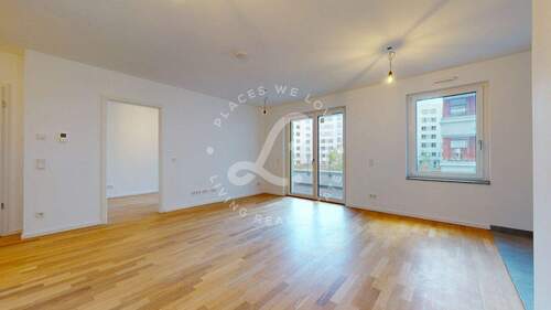 Wohnzimmer - *Neubau Erstbezug* 3-Zimmerwohnung mit Qualität, EBK, Tiefgarage und großem Süd-Balkon