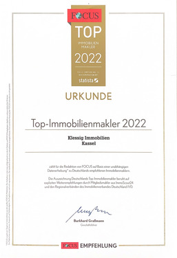Urkunde TOP Immobilienmakler - 