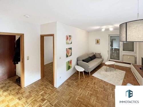 Wohnzimmer und Zugang zum Schlafzimmer - Terrassenwohnung mit 50,00 m² in Bad Kreuznach zur Miete