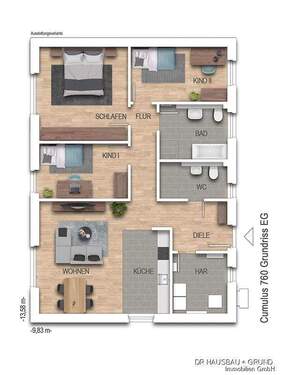 CU760_Prospekt EG - 4 Zimmer Bungalow zum Kaufen in Wesselburen