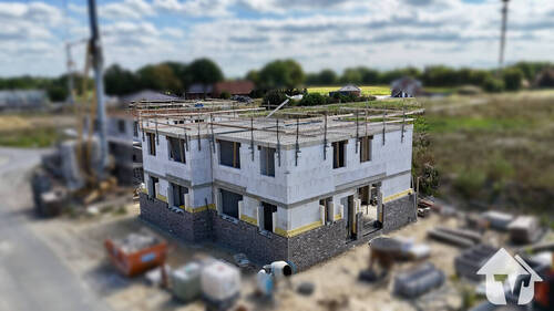 Drohnenaufnahme - Moderne Neubau-Haushälfte in Fürstenau - stilvoll und nachhaltig. HH01