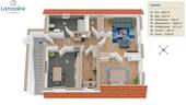 Grundriss Wohnung OG rechts - 