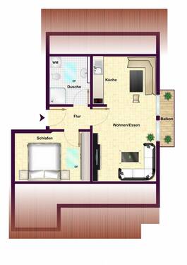 2-Zi.-Wohnung im Dachgeschoss - 