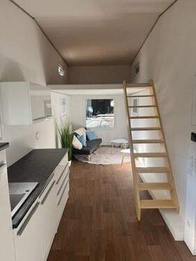 Blick Küche Richtung Wohnen - Mehrfamilienhaus, Wohnhaus mit 26,00 m&sup2; in Leipzig zum Kaufen