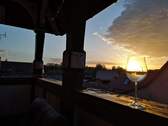 Sonnenuntergang vom Balkon aus - 
