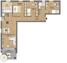 Grundriss_Wohnbereich 29,38m²_HWR 1,25m²_Bad 6,31m²_Schlafen 12,88m²_Zimmer 2 9,98m²_Dusche 2,97 m²_Zimmer 1 10,21m²_Diele 11,02m² - Etagenwohnung mit 88,50 m&sup2; in Hanau zur Miete