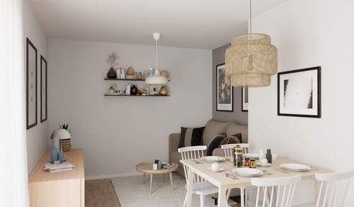 Ein geräumiges Wohnzimmer - 2 Zimmer Etagenwohnung in Düsseldorf