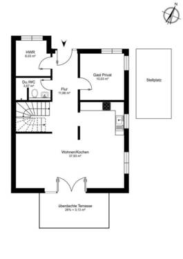 Erdgeschoss - 5 Zimmer Doppelhaushälfte in Bispingen