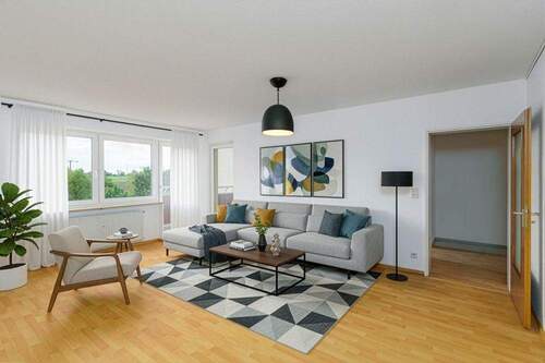 KI-Staging Wohnzimmer - 3 Zimmer Etagenwohnung in Gerbrunn