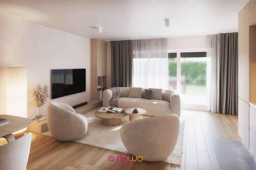 Whg. 18 - Teilansicht Wohnbereich mit Zugang zum Balkon - 