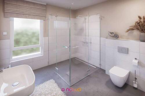 Whg. 18 - Bad mit Fenster und ebenerdiger Dusche - 