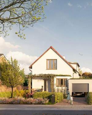 Straßenansicht - WIR BAUEN FÜR SIE -Einfamilienhaus mit Terrasse & Garten-Amselweg 16 Haus 11-Stieglitz