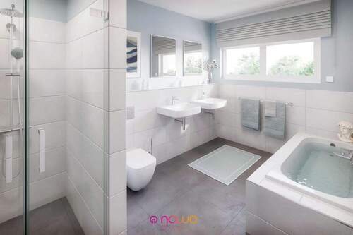 Whg. 20 - Bad mit Wanne, Dusche und Fenster - 