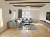 Wohnzimmer_visualisiert - 6 Zimmer Einfamilienhaus zum Kaufen in Bamberg