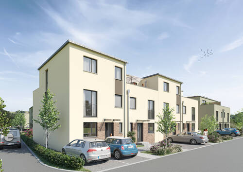 Visualisierung Eingang & Parken - 5 Zimmer Reihenmittelhaus in Messel