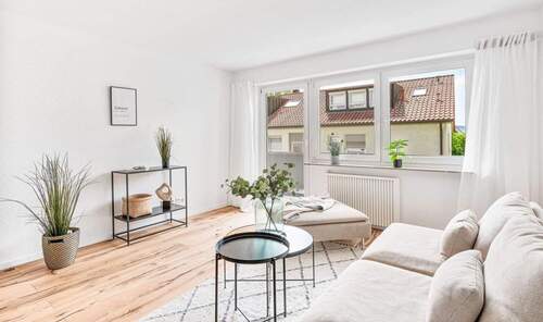 Möblierungsbeispiel Wohnzimmer - Etagenwohnung mit 72,00 m² in Waiblingen zum Kaufen