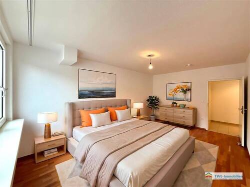 gemütliches Schlafzimmer (virtual staging) - 2 Zimmer Etagenwohnung zum Kaufen in Köln
