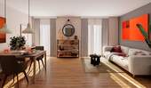 Wohnzimmer - 2-Zimmer-Wohnung barrierefrei mit sonniger Loggia in Südausrichtung