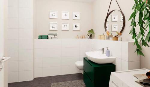 Im Badezimmer erwartet Sie moderner Komfort - Etagenwohnung mit 49,90 m&sup2; in Müllrose zum Kaufen