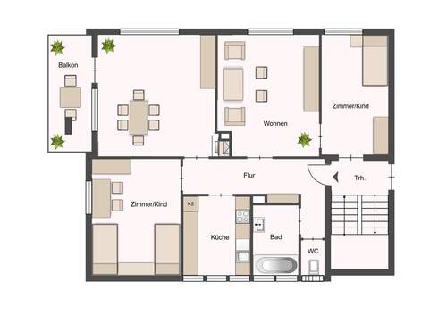 Wohnung Nr. 3 1.OG links - Haus 92 - 