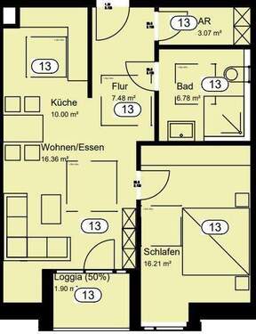Bild 2 - 2 Zimmer Etagenwohnung zur Miete in Recke