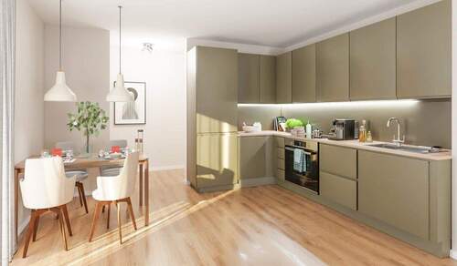 Offene Wohnküche - Etagenwohnung mit 77,50 m&sup2; in Düsseldorf zum Kaufen