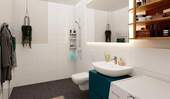Modernes Badezimmer mit bodengleicher Dusche - 2 Zimmer Etagenwohnung in Wildau
