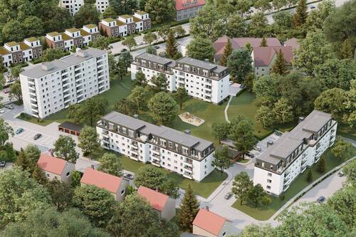 Außenansicht - Vermietete 4-Zimmerwohnung mit Energieeffizienzklasse B, Balkon und Wannenbad