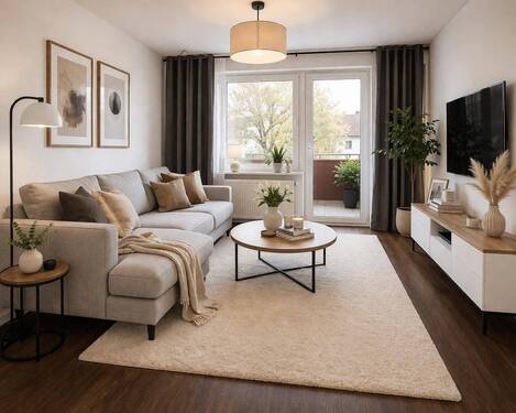 Wohnzimmer Einrichtungsidee KI - 