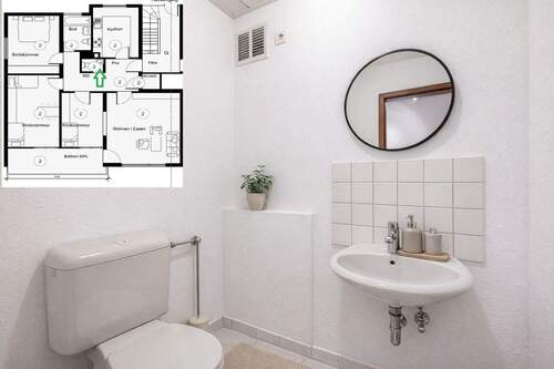 Gäste WC mit Handwaschbecken - 