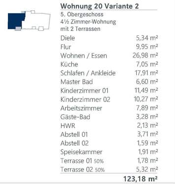 Flächenübersicht WE 20 Variante 2 - 