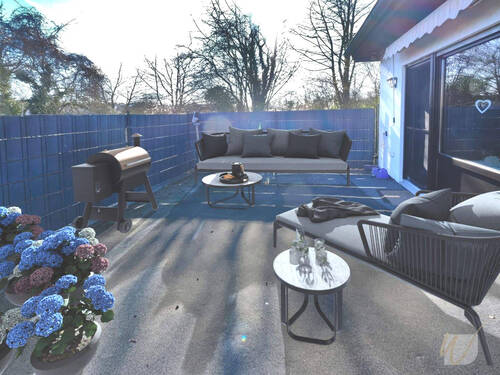 11 - Terrasse - Familienfreundliches Zweifamilienhaus in Wuppertal mit Hobbyraum und großem Garten