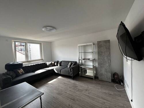 Wohnzimmer - Zwei nebeneinanderliegende, frisch sanierte 2-Zimmer-Wohnungen auf gleicher Etage im Süden Nürnbergs