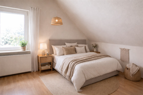 Schlafzimmer DG - virtually staged - 