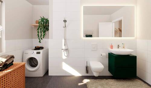 Badezimmer mit bodengleicher Dusche - 2 Zimmer Etagenwohnung in Berlin