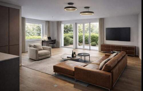 KI generiertes Bild - Exklusive 3-Zimmer-Wohnung mit Garten