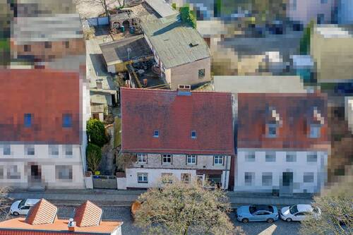 Drohnenansicht - Charmantes, kleines Wohn-und Geschäftshaus mit Entwicklungspotenzial im Herzen von Eberswalde