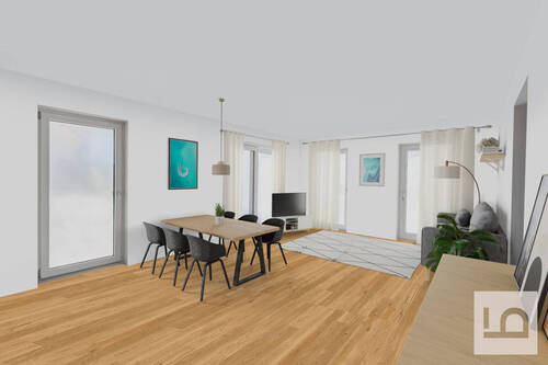 Wohnzimmer virtuelles Staging - 3 Zimmer Terrassenwohnung in Ingolstadt