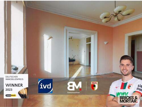 Thumbnail ImmoScout - FCA (12) - 4,5-Zimmer-Altbauwohnung mit Balkon und Gestaltungspotenzial in Augsburg