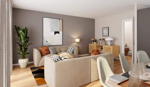 Im Wohnzimmer verbringen Sie gemeinsame Stunden - Doppelhaushälfte mit 6-Zi., zwei Bädern und inklusive Grundstück