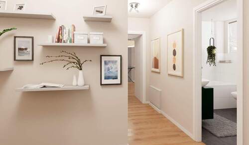 Der Flur verbindet elegant die Zimmer - 